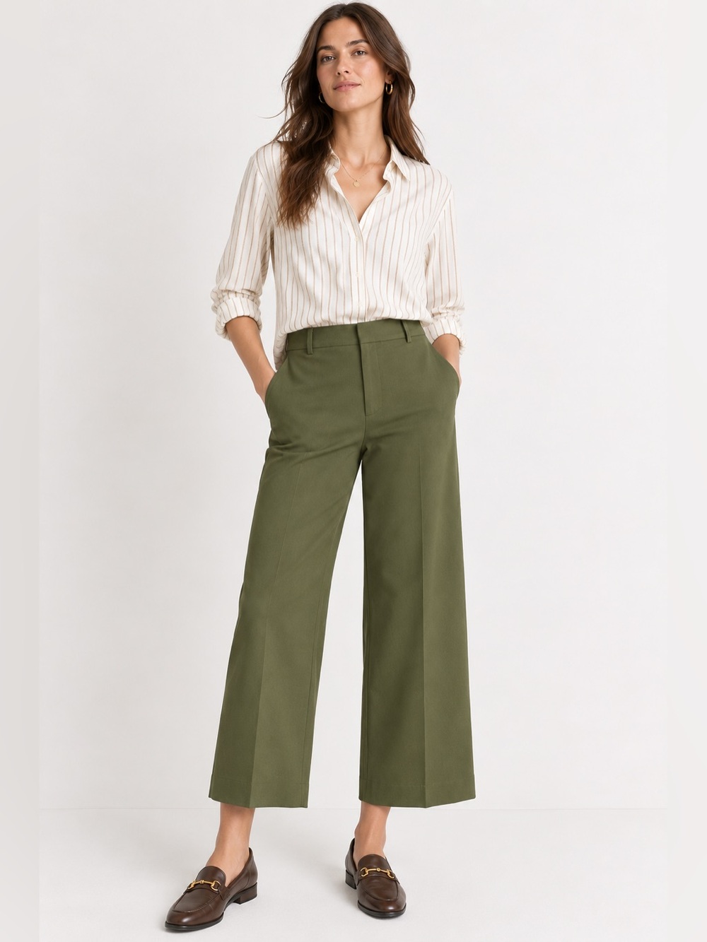 J. Crew High Rise Peyton Wide Leg Cropped Pants Size 8 NWT